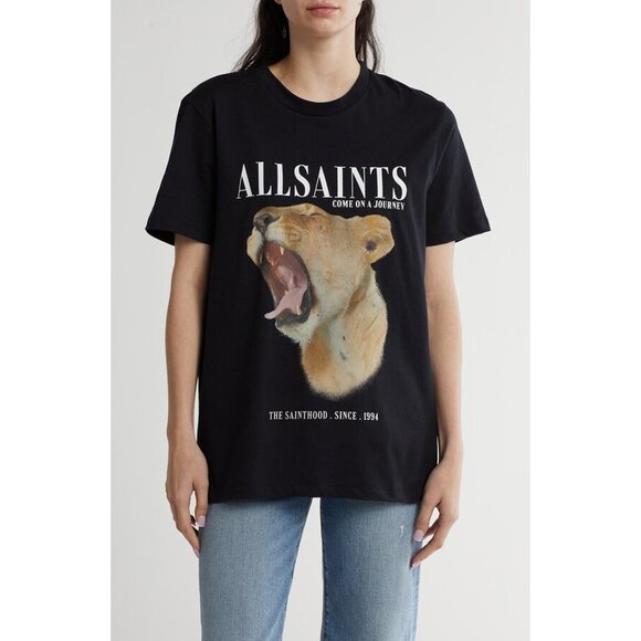 Brand new AllSaints Empera Grace Lion Print Graphic T-Shirt - Picture 2 of 5
